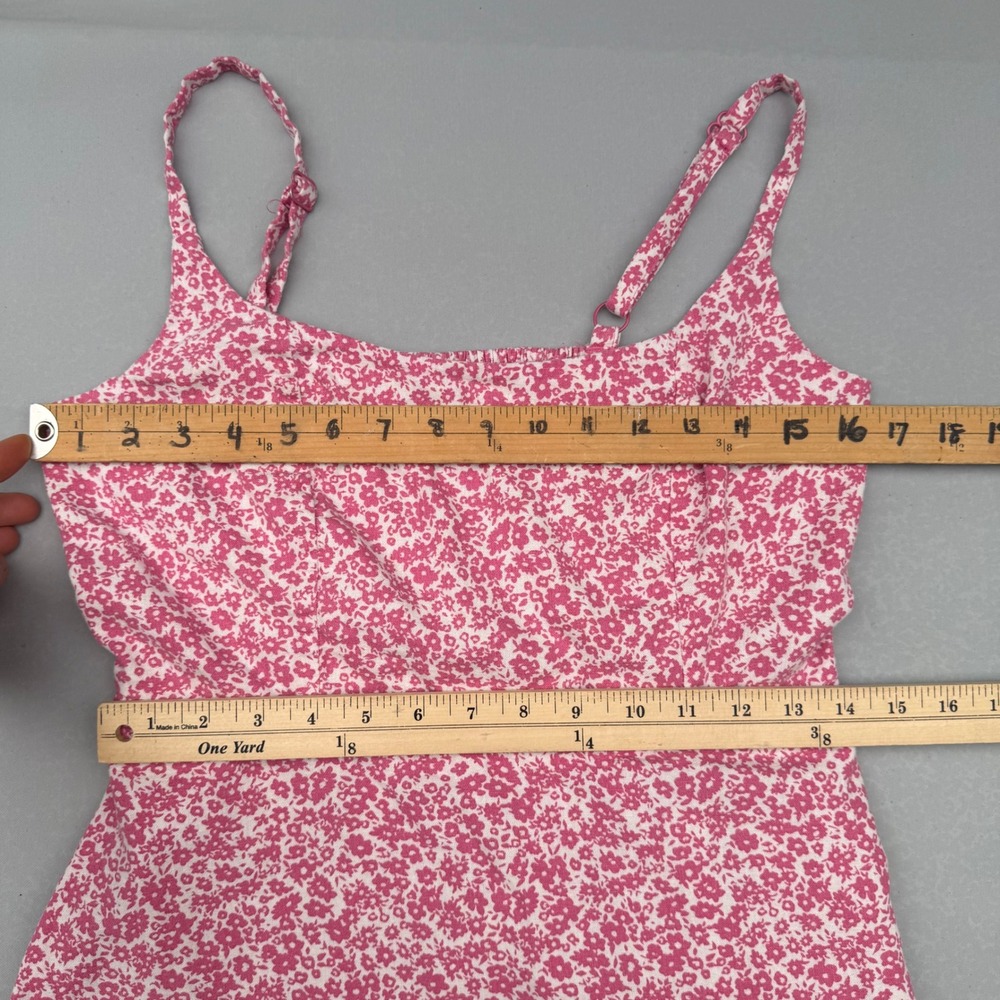 Old Navy Floral Mini Dress Pink White Ditsy Summer Barbiecore Coquette Cottage M - Picture 7 of 13